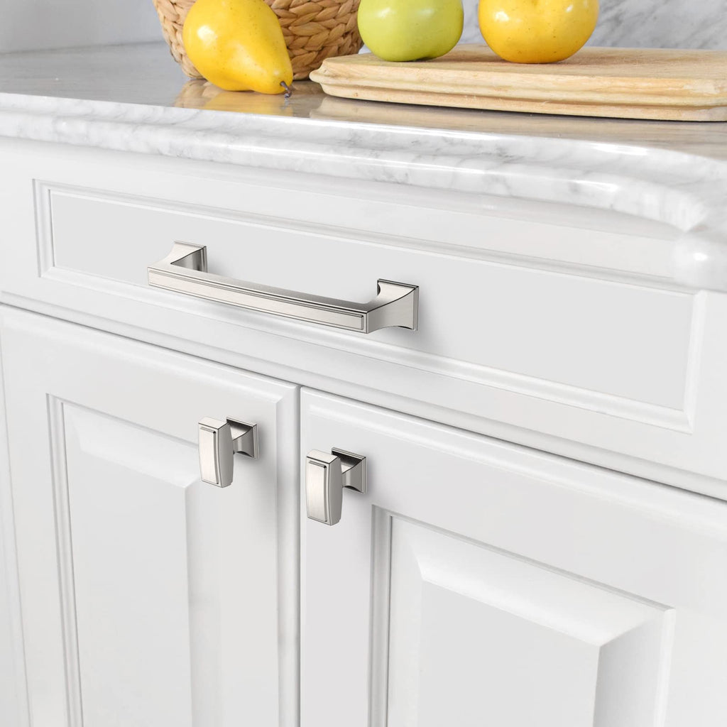 Brushed Nickel 20 Pack Cabinet Hardware, 5 Inch Center Pulls