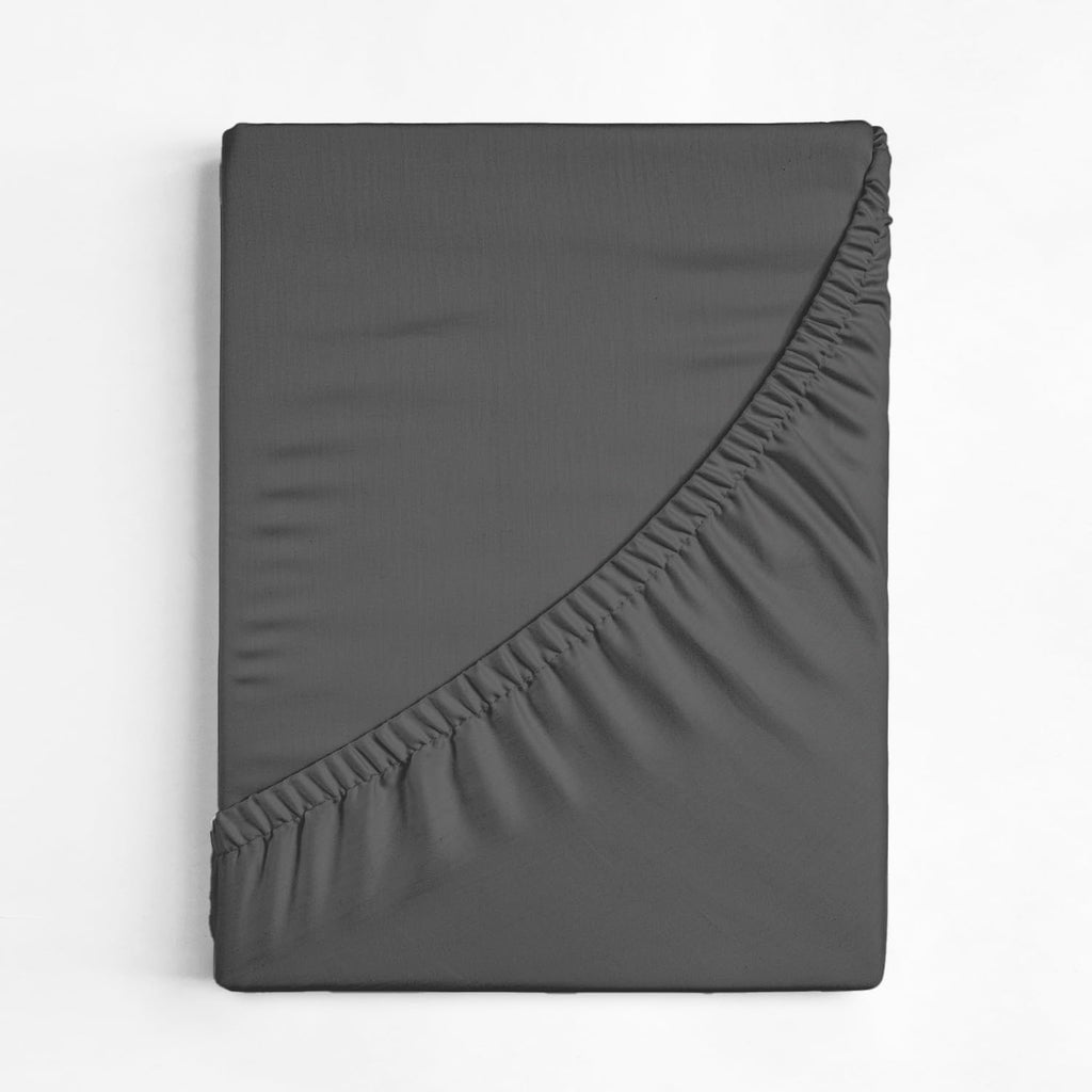 Full Fitted Sheet - Single Fitted Sheet Only - Deep Pockets - Dark Grey
