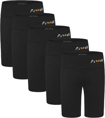 Girls' Compression Spandex Shorts High Waisted Yoga Dance Biker Shorts Comfy Athletic Shorts