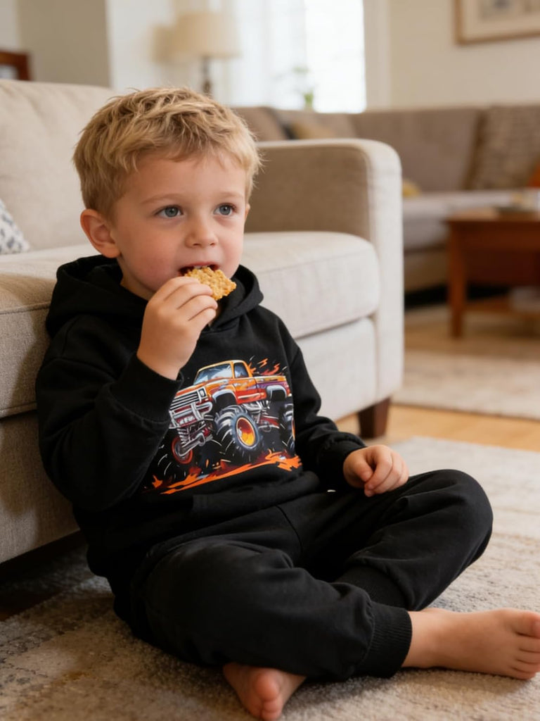Toddler Boys' Dinosaur & Truck Print Pullover Hoodie and Sweatpants Set
