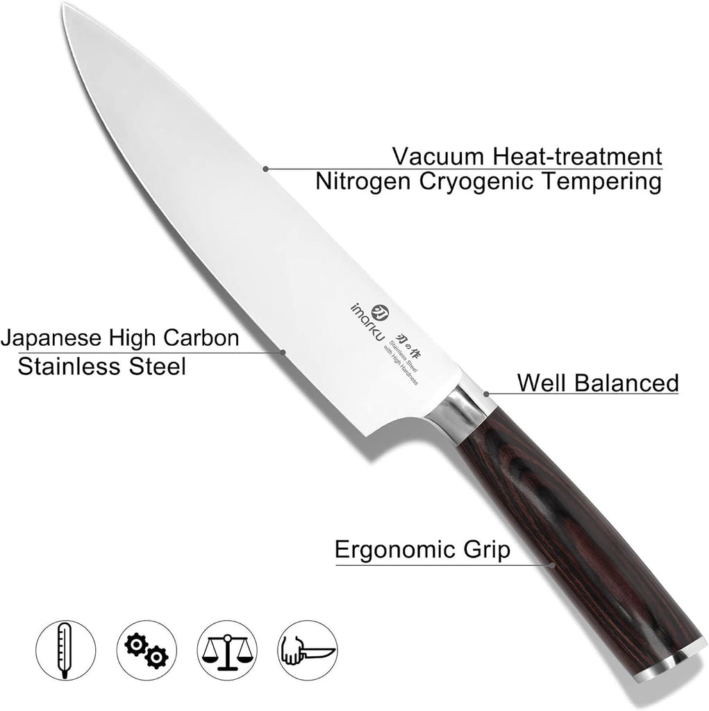 3 Pieces Knife Set, Japanese High Carbon Stainless Steel Chef Knives | Professional 3 Pcs Chef Knife Set with