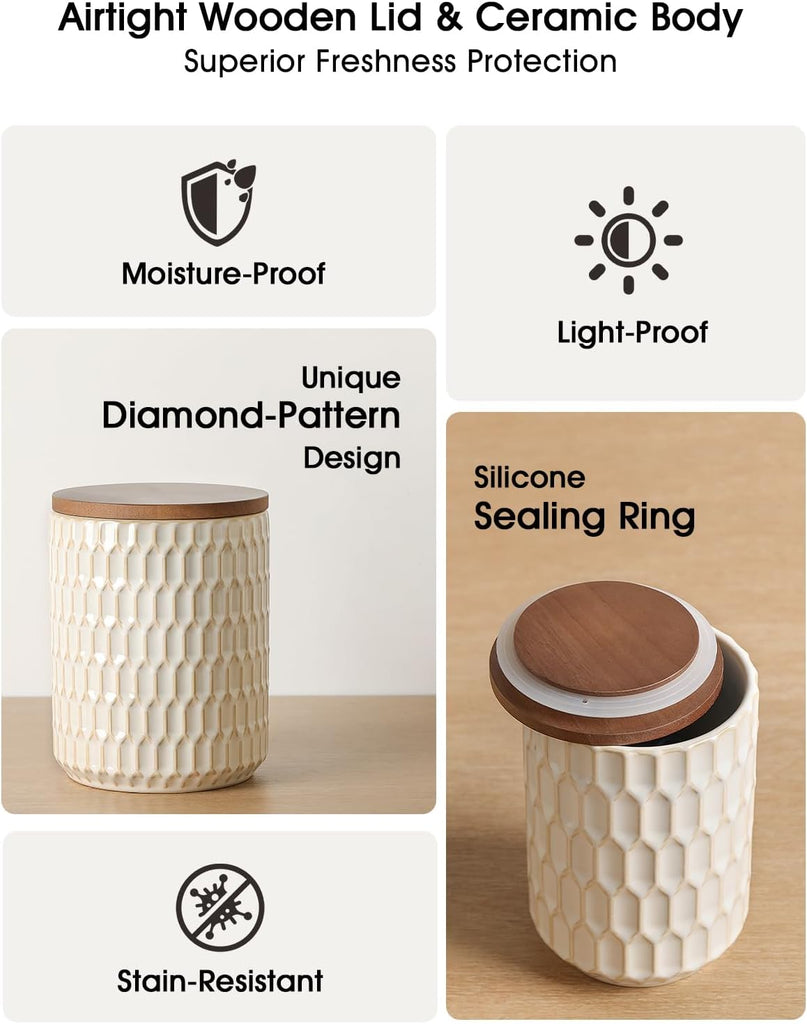 Ceramic Canister Set, Flour Sugar Storage Containers