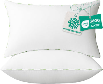 Throw Pillow Inserts,12 x 20 Pillow Insert, Hypoallergenic Pillow - Set of 2