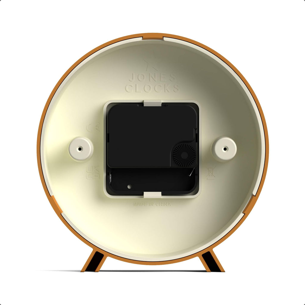 Venus Desk Clock | Modern Round Design | Mustard Yellow