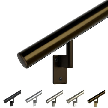 Flush Handrail Kit, 14 ft Stair Handrail, Architectural Bronze