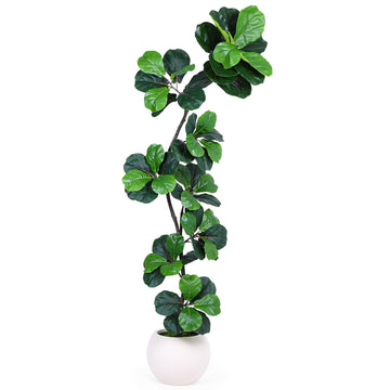 7ft Artificial Fiddle Leaf Tree Faux Plant Fake Ficus Lyrata Silk Trees