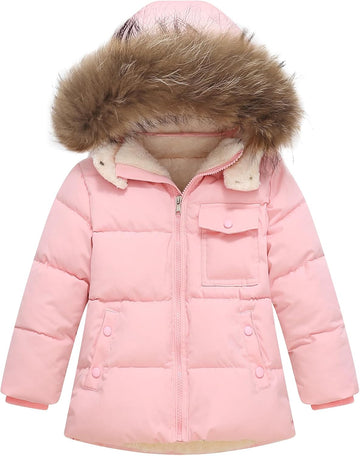Toddler Winter Coat Baby Jacket Snow Puffer Hoodie Fleece Clothes