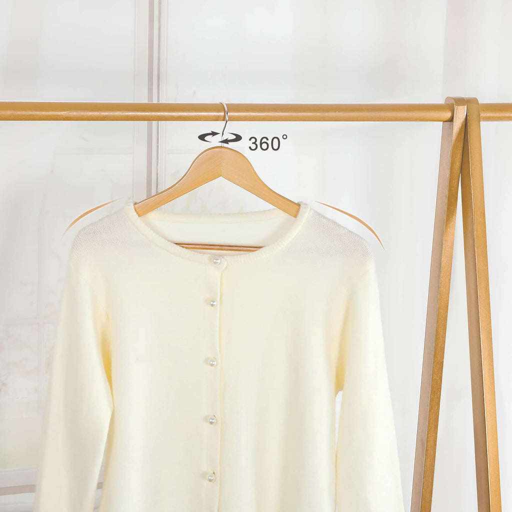 Wooden Coat Hanger 20 Pack, Natural Wood Suit Hangers