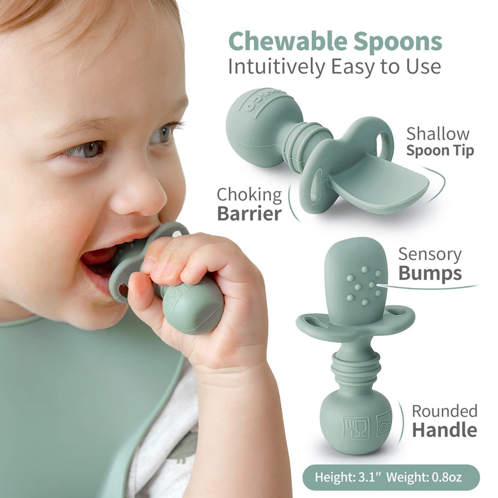 Silicone Baby Feeding Set Eating Essential Baby Led Weaning Supplies