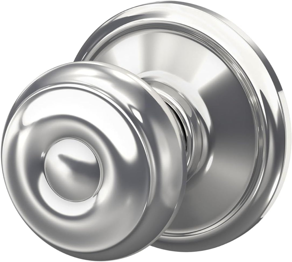 Georgian Hall/Closet Passage Door Knob, Bright Chrome