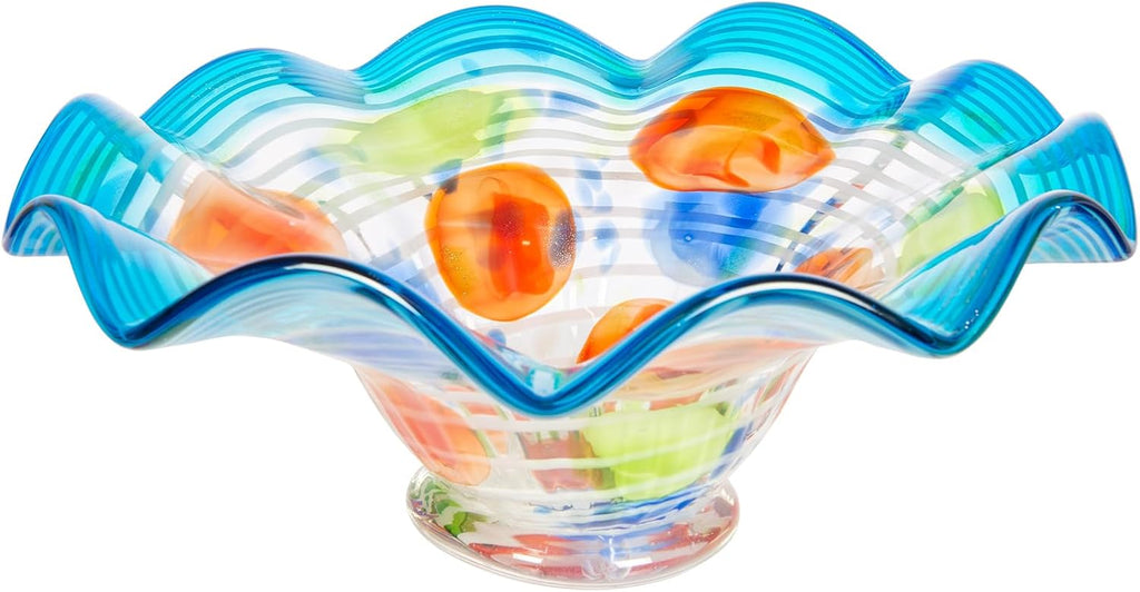 AV21188 Art Glass Vase 6.25" Tall Villa Newport Handcrafted Murano-Style Vase Décor, Living Room, Bed Room, Home