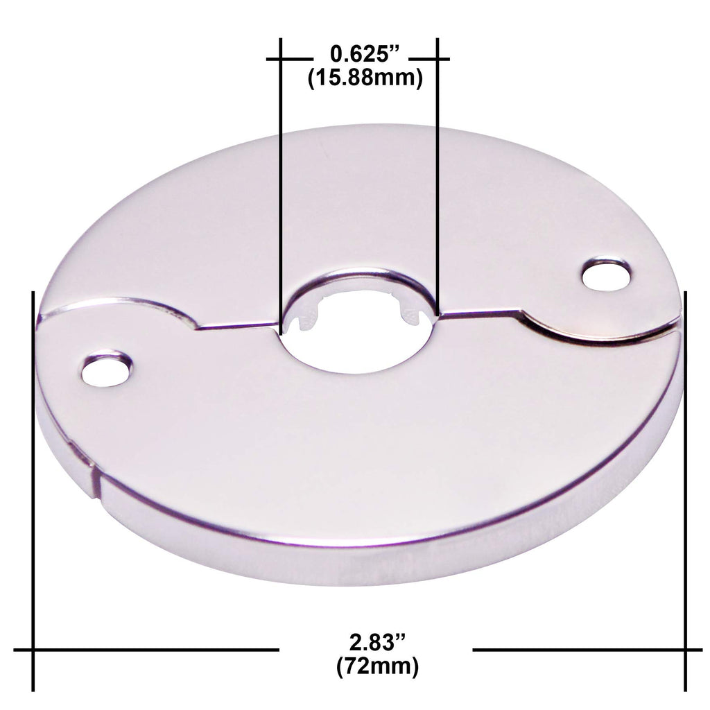 Floor and Ceiling Plate Cover Split Flange Replacement and Repair Kit, Fits 3/8 Inch IPS Galvanized Pipe or 1/2 Inch