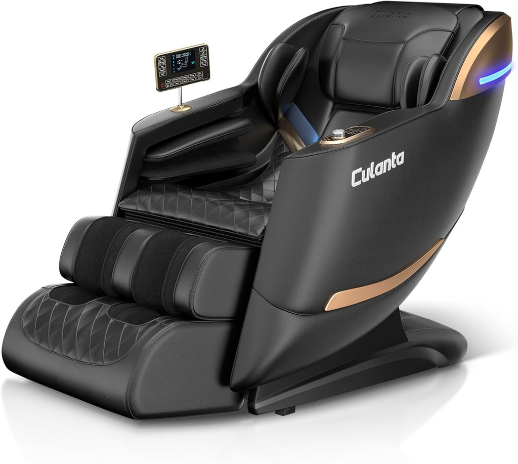 Massage Chair Full Body 53" SL-Track Zero Gravity Shiatsu, Black | Full-Body Airbags, 5 Modes, 6 Techniques, Body