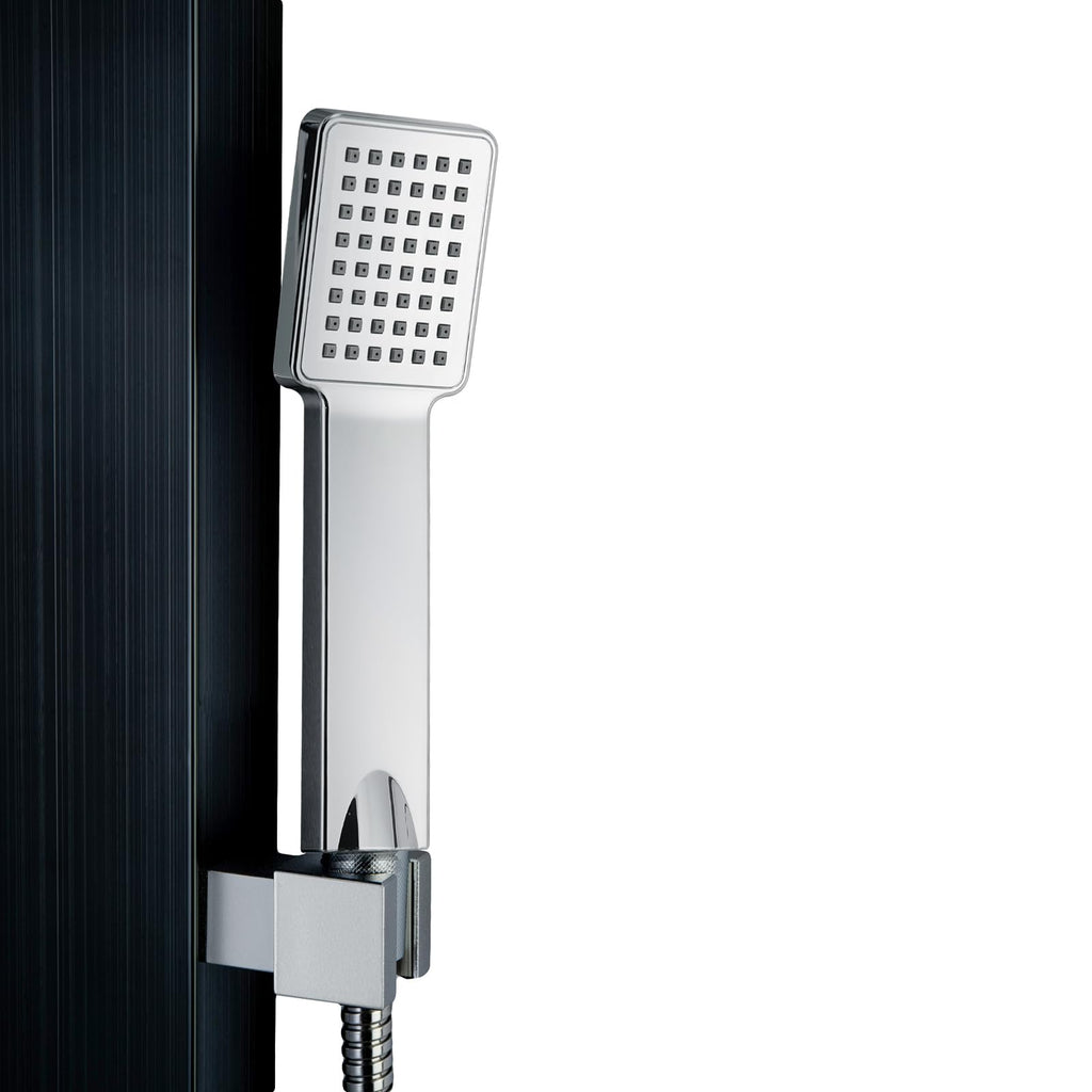 48 inch SPS824A series Stainless Steel Shower Panel Tower with Rainfall Shower Head and Spout (Matte Black)