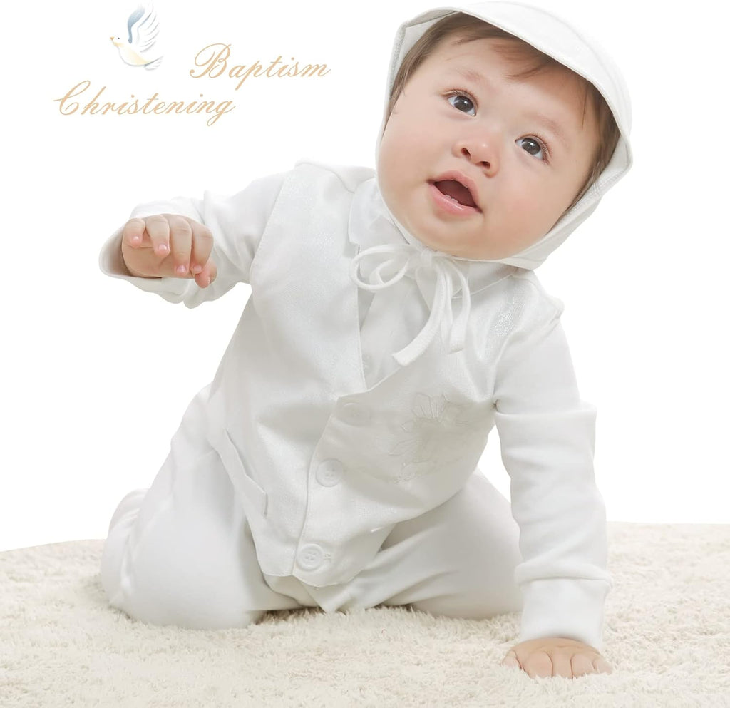 Boy Baptism Outfits White Romper Fall Clothes Christening Gifts
