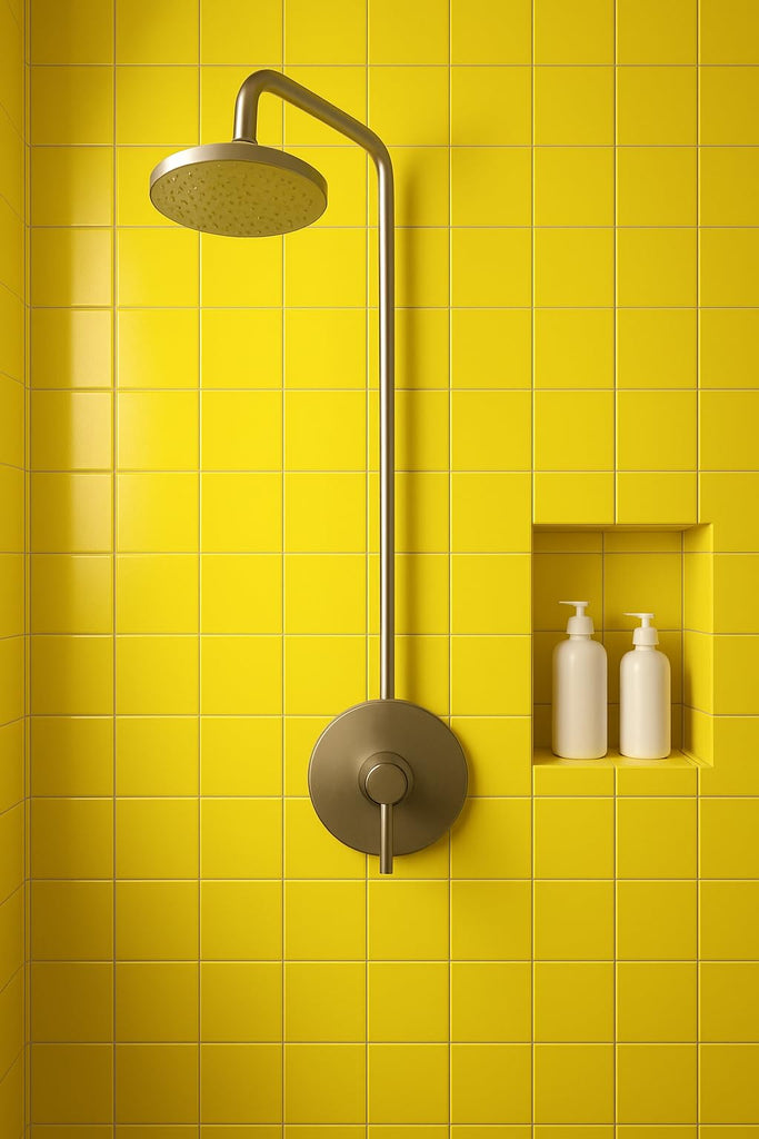 4 in Yellow Glossy Ceramic Tile, 4 1/4 in Square, Box of 10 Pieces (1 Sq Ft) Wall & Kitchen Backsplash by