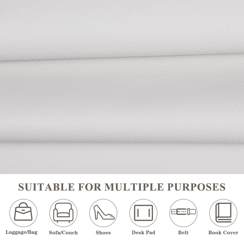 Faux Leather 0.7mm Upholstery Fabric by the Yard 15 Yard White