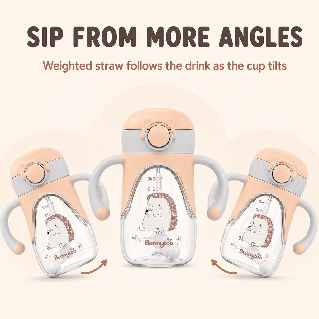 Weighted Straw Sippy Cup, 8 oz Tritan Toddler Cup with Handles