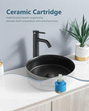Matte Black Vessel Sink Faucet Bathroom Faucet Tall Stainless Steel Bathroom Sink Faucet Single Handle One Hole Round