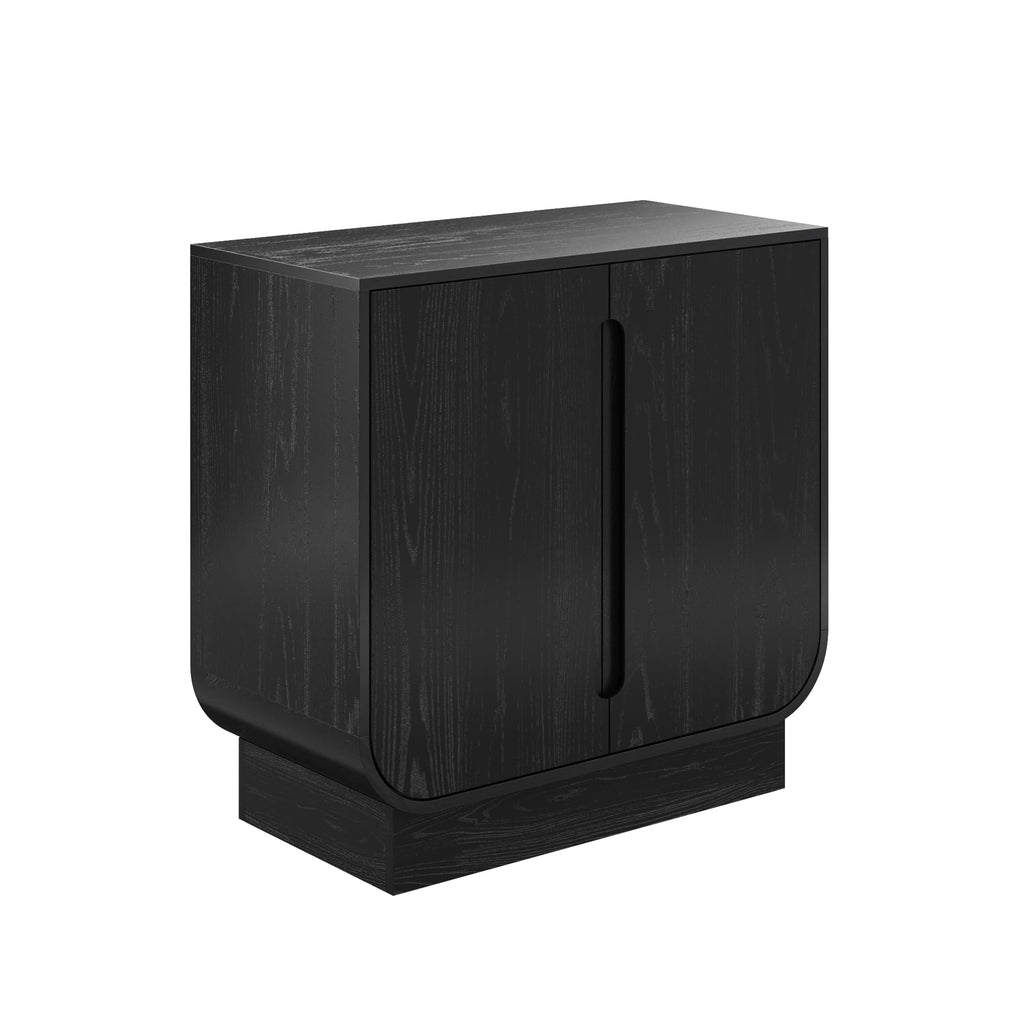 Joey Mid Century Modern Buffet Sideboard Storage Cabinet, Arched Accent Cabinet with Rounded Bottom Edges and