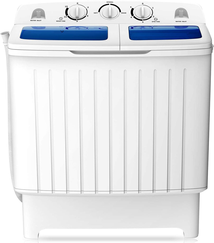 Portable Washing Machine, Twin Tub 20 Lbs Capacity, Compact Laundry Washer(12 Lbs) and Spinner(8 Lbs), Durable Design
