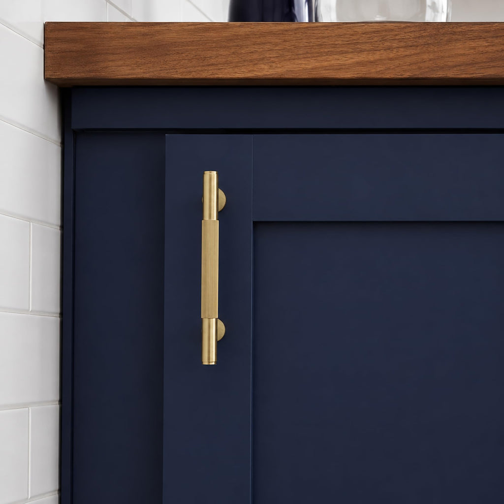 Solid Brass Cabinet Pulls, 3-3/4-Inch Hole Center Handles