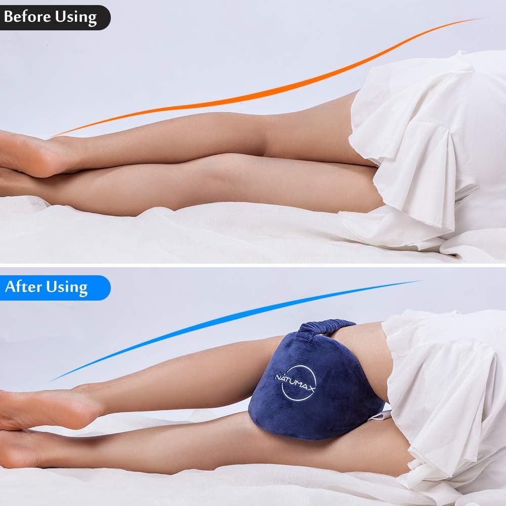 Knee Pillow for Side Sleepers - Relief from Sciatica Pain, Back/Leg Pain, Pregnancy, Hip and Joint Pain Memory Foam