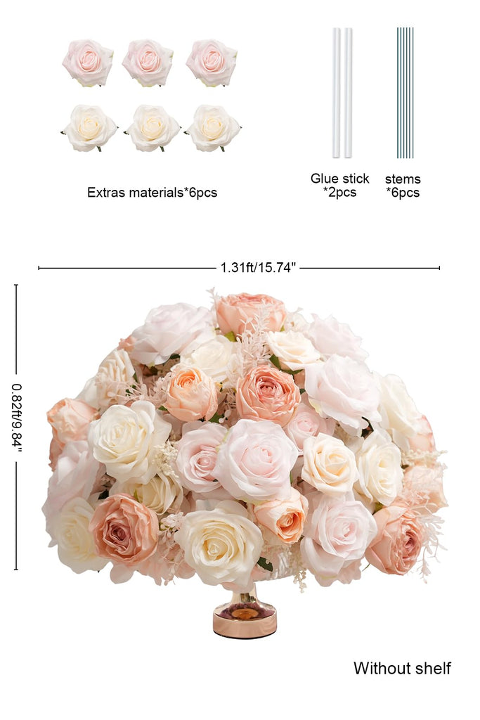 2pcs Large Artificial Flowers Centerpieces Decor for Tables Floral Arrangement Bouquet for Wedding Reception Aisle