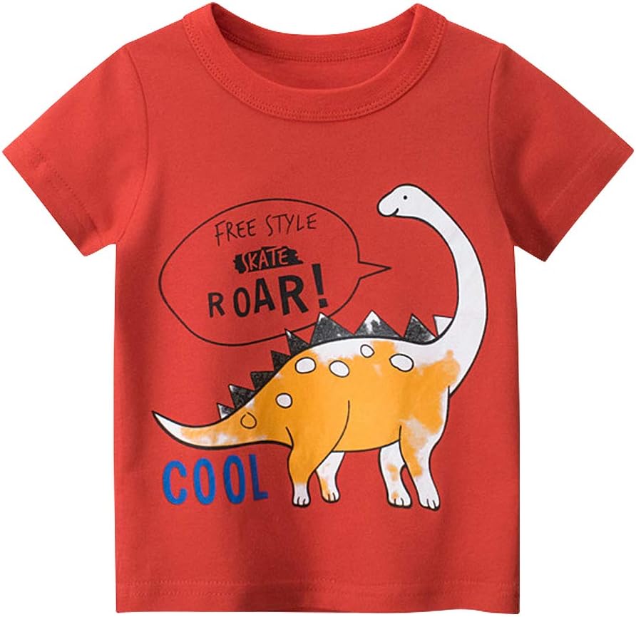 Boys' Pack Excavator Short Sleeve Crewneck T-Shirts Top Tee Toddler Boys' Value Pack Cotton T-Shirt