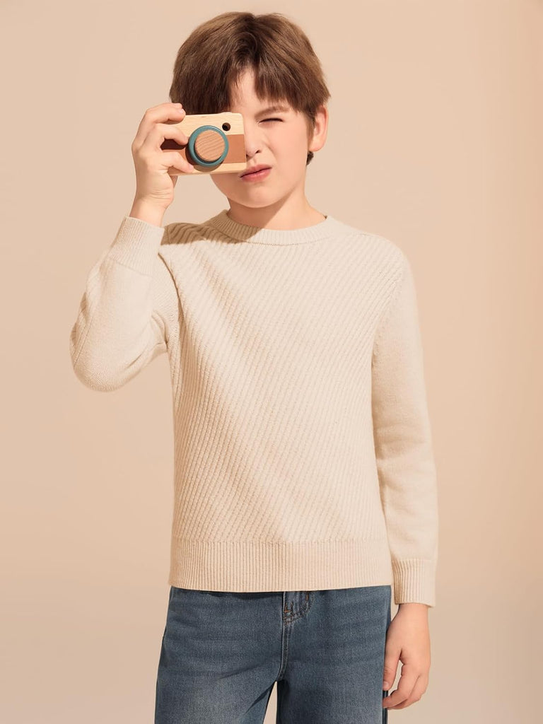 Boys Texture Sweaters Kids Crewneck Pullover Sweater