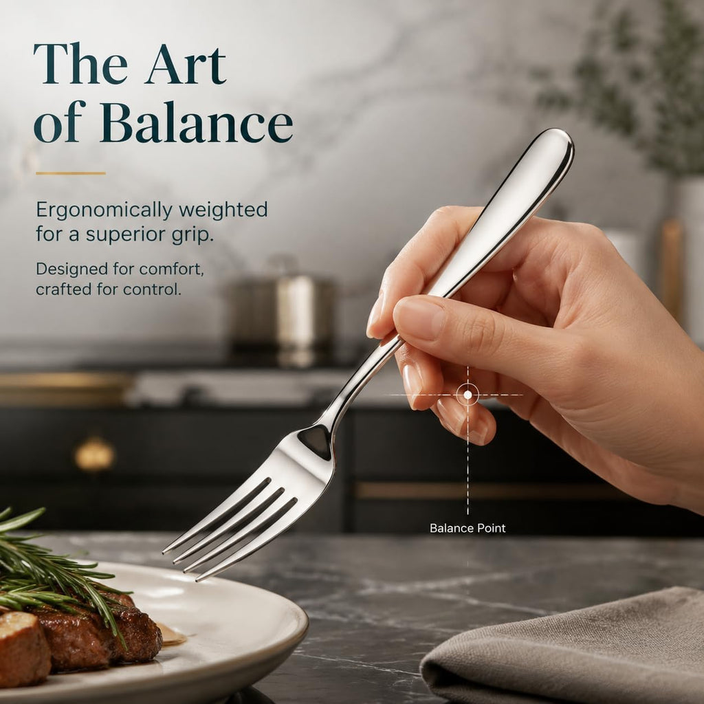 Silverware Set for 4, 20-Piece Stainless Steel Flatware, Heavy Duty