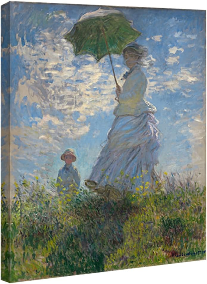 Woman with a Parasol Madame Monet and Her Son Canvas Prints Wall Art of Claude Monet Famous Classic Oil Paintings