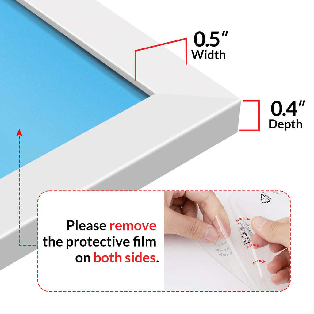 12x18 Picture Frame for Wall Display, 12x18 White Picture Frame with HD Plexiglas, 12 x 18 Poster Frame 2 Pack