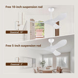 42 Inch Solid Wood Ceiling Fan with Remote,White Ceiling Fan no Light,6 Speeds,Noiseless,Reversible DC Motor,Modern Ceiling Fans without Lights for Outdoor Indoor Bedroom Farmhouse,Patios A101-B0DFTMQX4F