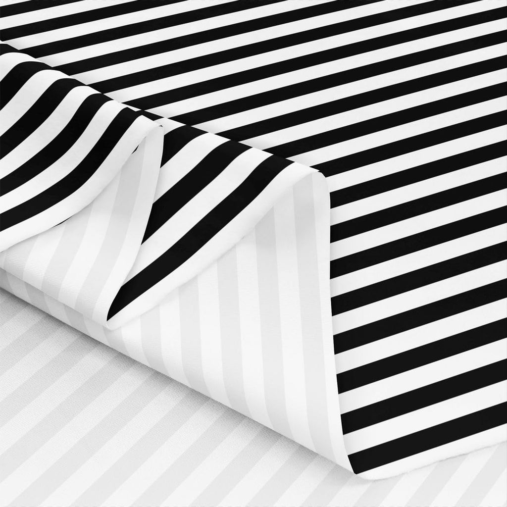 The Yard Black and White Striped Upholstery Fabric, Geometric Stripes