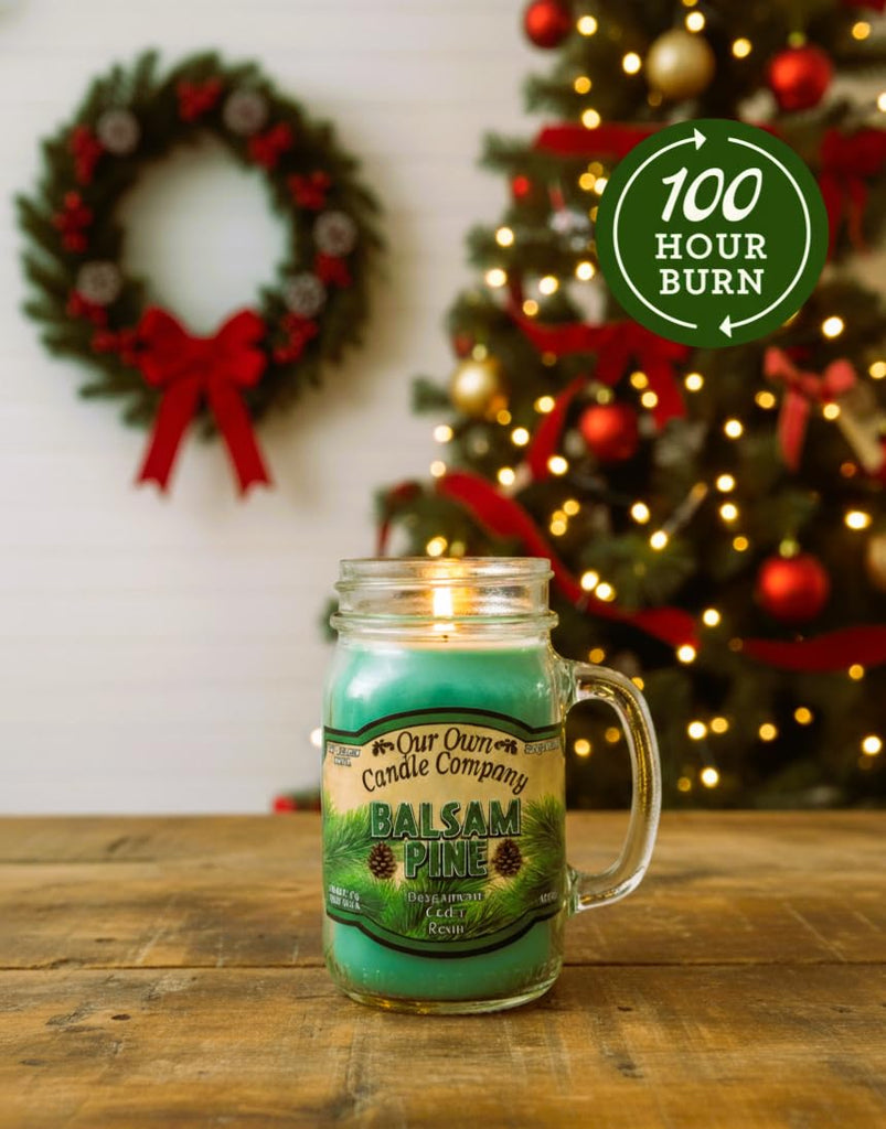 Balsam Pine Scented Mason Jar Candle, 13 oz