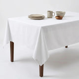 Tablecloth White Table Cloth Tabletop Cover Kitchen Dining Tablecloth 100% Cotton Great for Parties 