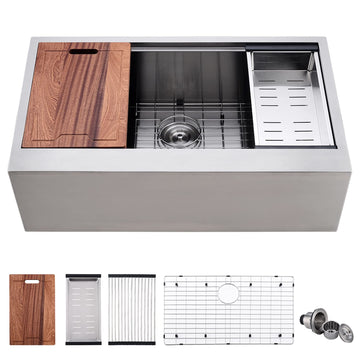 33 Inch Farmhouse Sink Workstation - 33X22 inch Farm sink