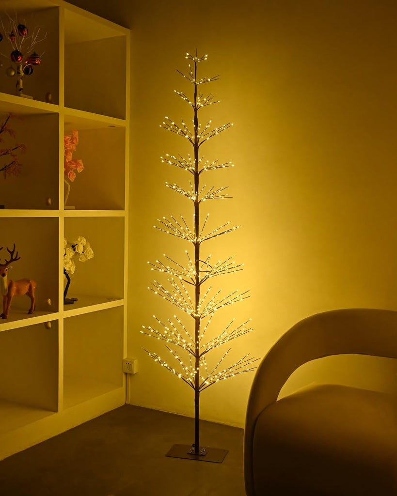 Birch Tree Light 7 Feet 736L LED Artificial Tree Christmas Decorations Lighted Tree Party Festival and Outdoor Use