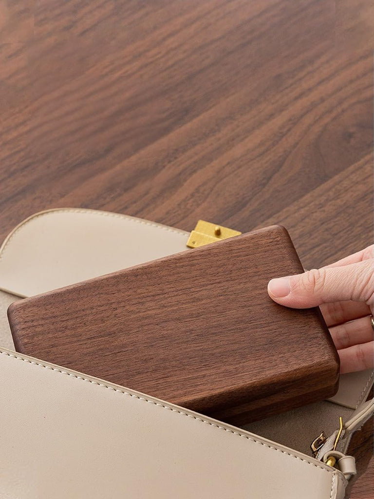 Small Wooden Jewelry Box, Vintage Delicate Walnut Wood Jewelry Case, Ideal Gift for Man Women, Protable Travel