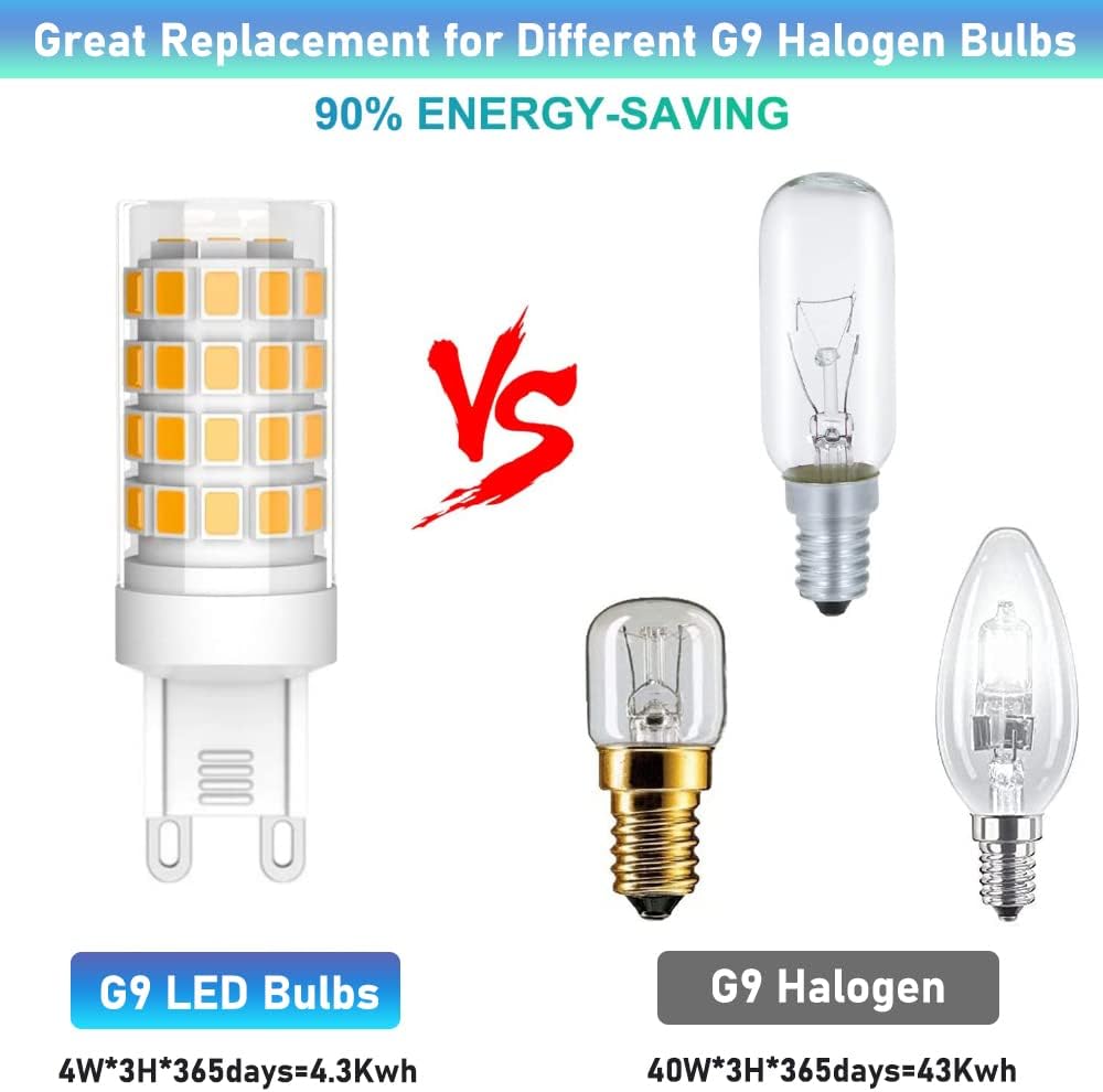G9 LED Bulb 4W W10709921 Microwave Light Bulb Compatible with Kitchenaid Jenn-air Whirlpool Maytag Replace