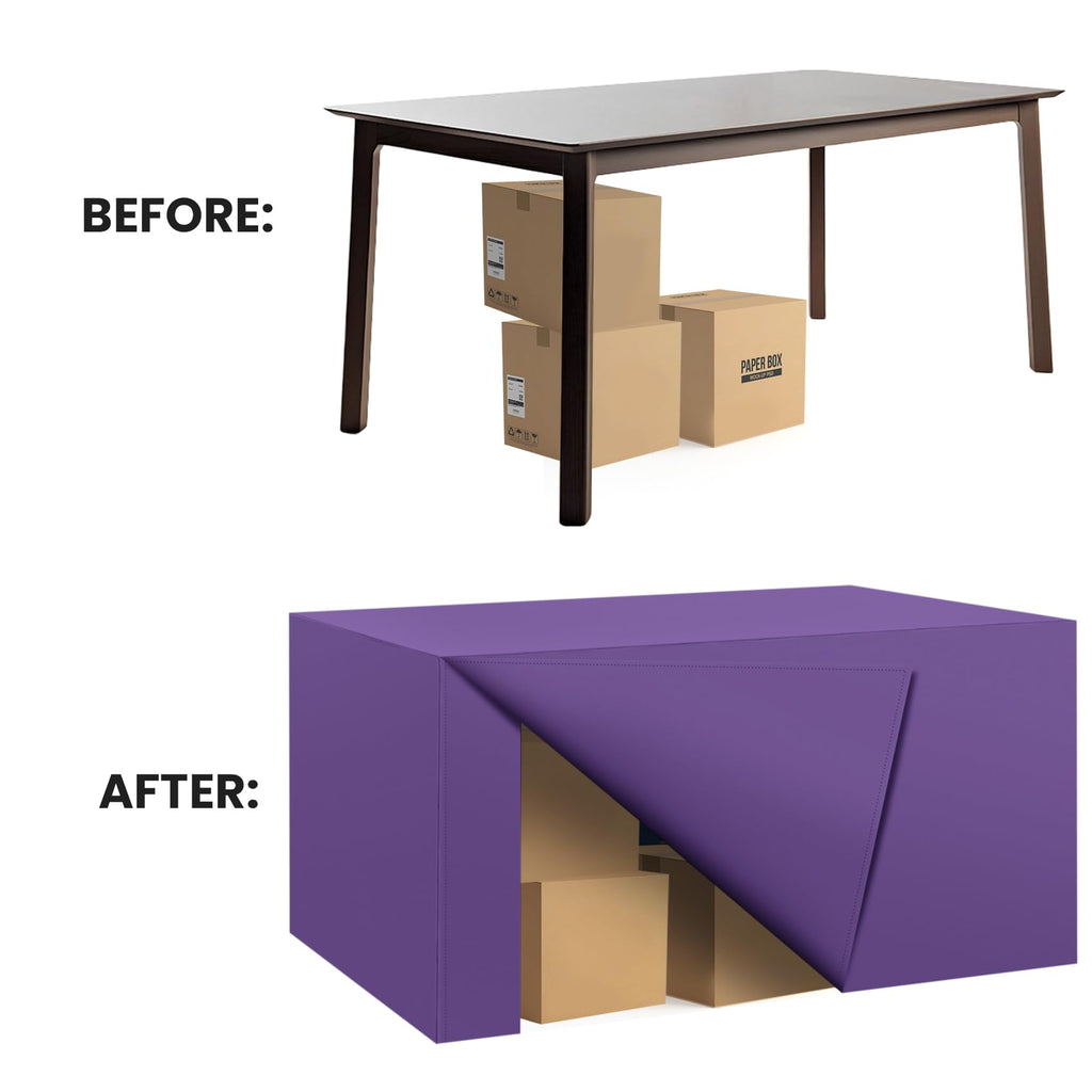2 Pack Fitted Tablecloth for 4 Foot Rectangle 48 x 24 Inch Purple Table Covers Water Resistant Polyester Cloth for