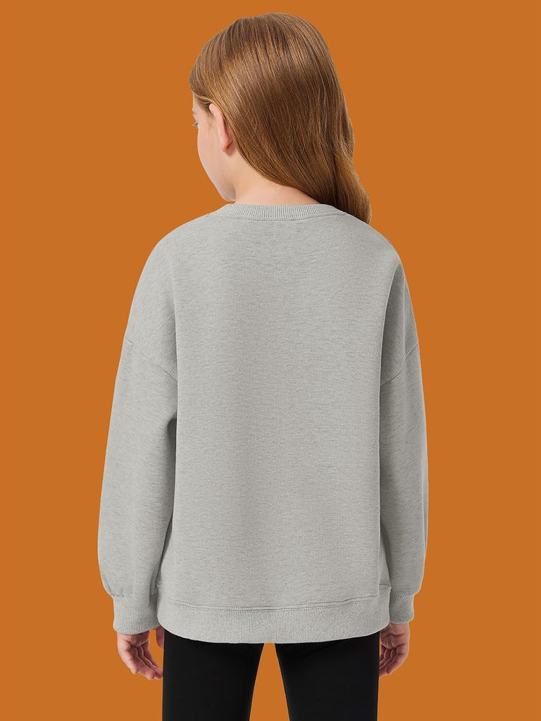 Girls Oversized Crewneck Sweatshirts Kids Fleece Pullover Tops