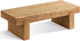 47.6" Coffee Table, Mid-Century Modern Solid Wood Coffee Table with Sturdy Base