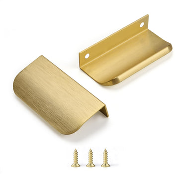 5Pack Edge Finger Tab Pull for Cabinets Kitchen Concealed Aluminum Flat Hidden Bar Pulls Drawer Pulls Easy to Install