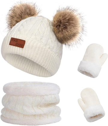Baby Winter Hat Scarf Glove Beanie Set Fleece Lined Set 0