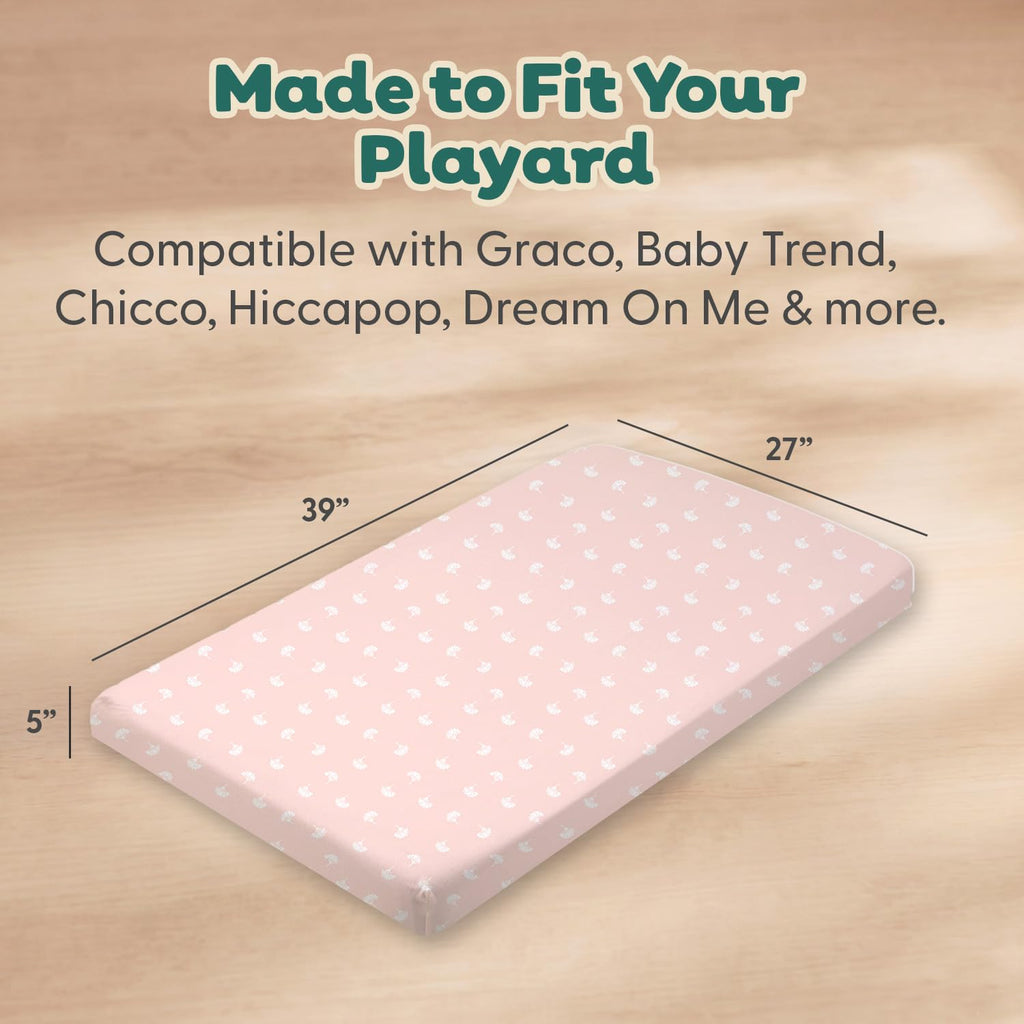 Cotton Baby Pack & Play Sheets - 2pk Mini Crib Sheets Girl Pink