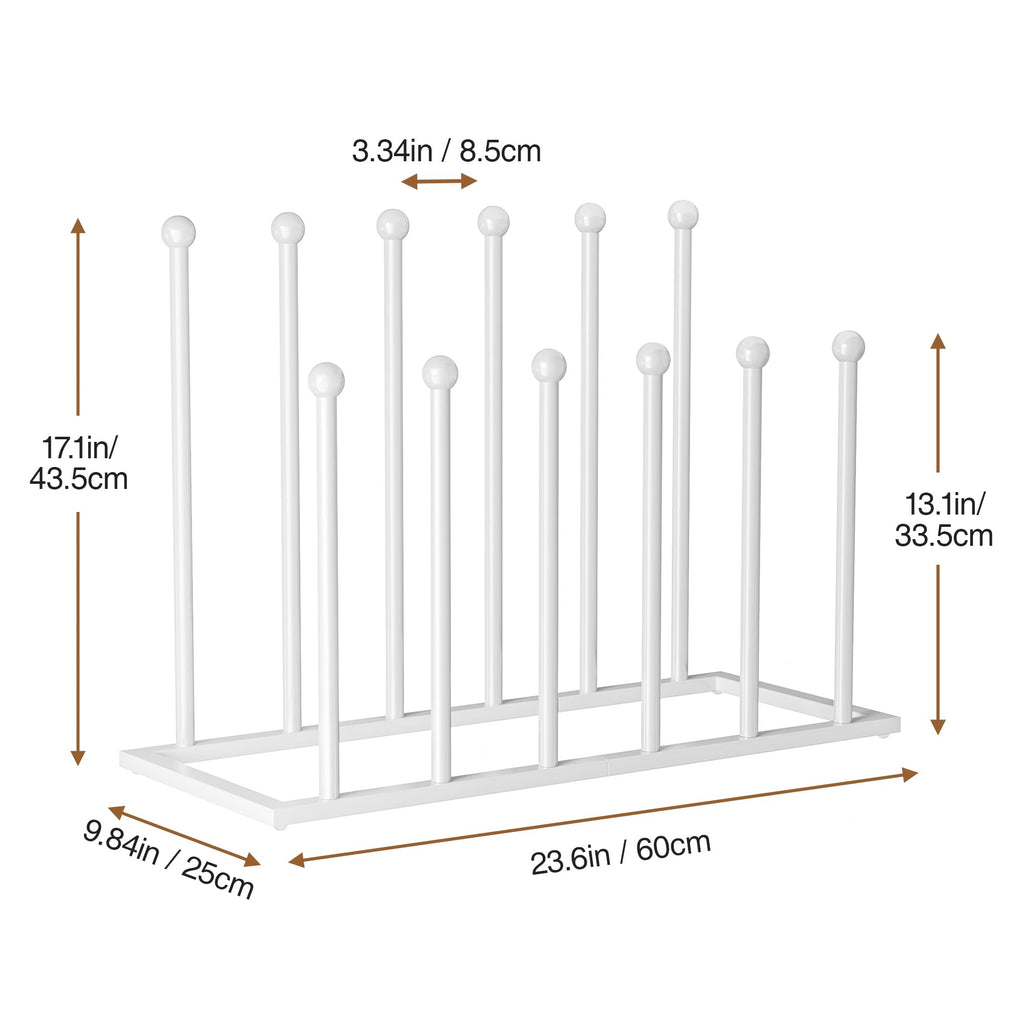 Freestanding Boot Rack, Shoe Storage Organizer Fit for 6 Pairs, White