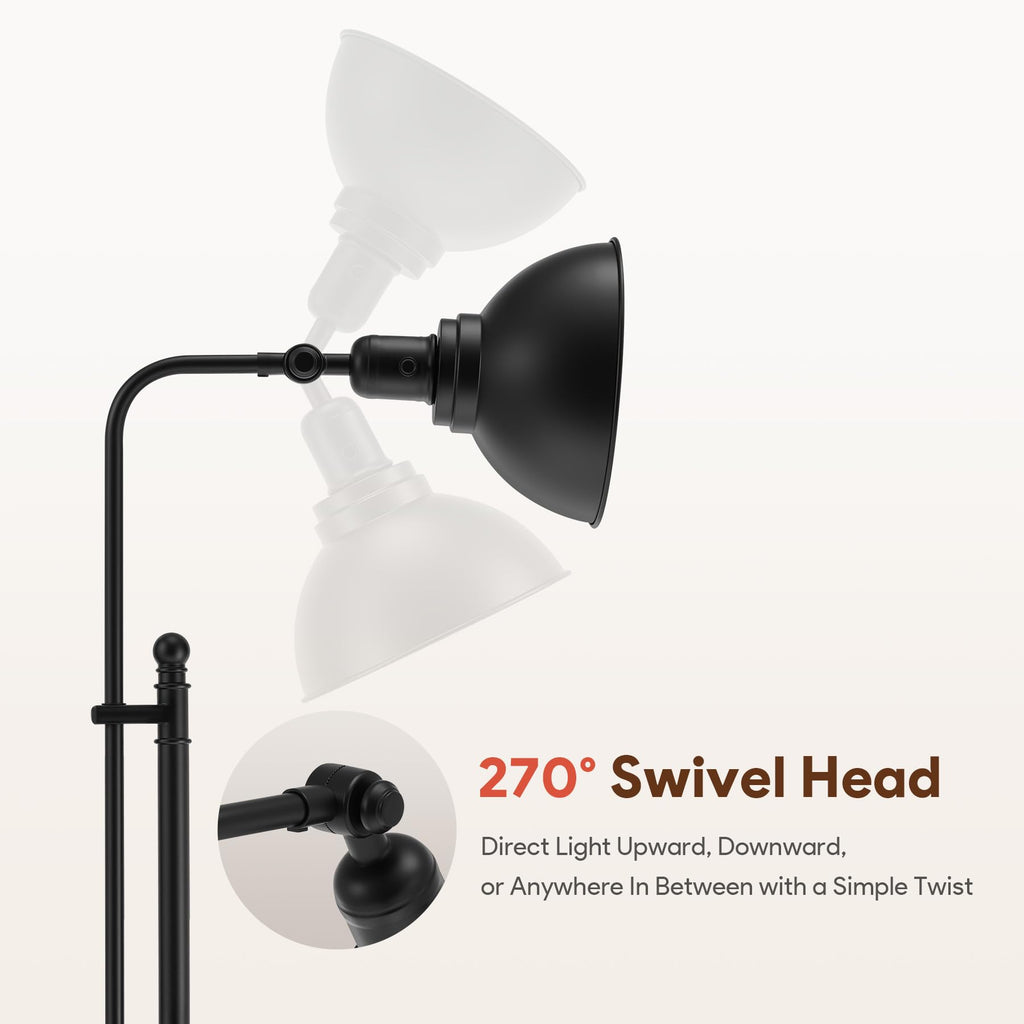 Industrial Floor Lamp 65", Adjustable Standing Lamp