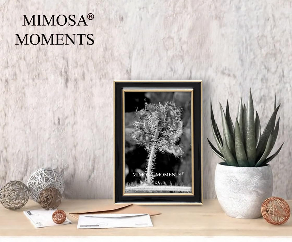 4x6 Brass tone with Black Enamel Picture Frame